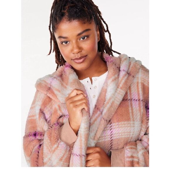 Women’s Plush Comfy Fuzzy Hoodie Cardigan Sweater Size S - Picture 7 of 8